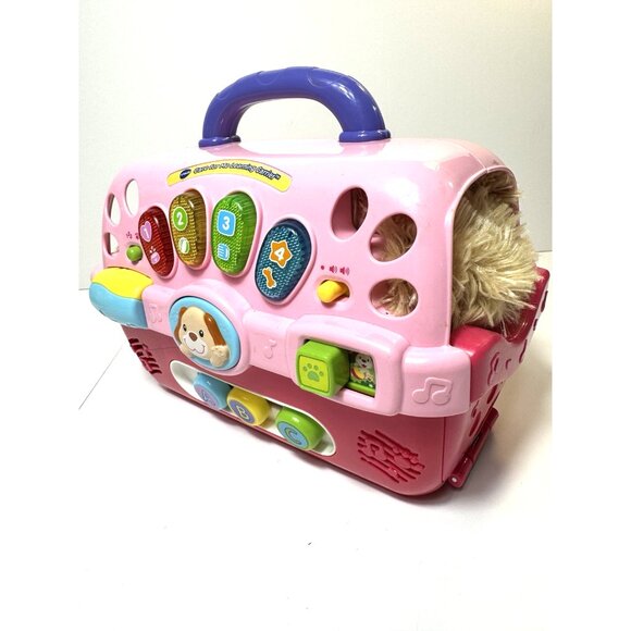 VTech Care For Me Learning Pet Carrier, Pull & Sing Puppy & Gund Dog Plush Lot - Picture 5 of 10